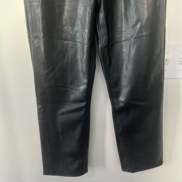 Abercrombie & Fitch Vegan Leather Black Pants 27/4 - Picture 3 of 7